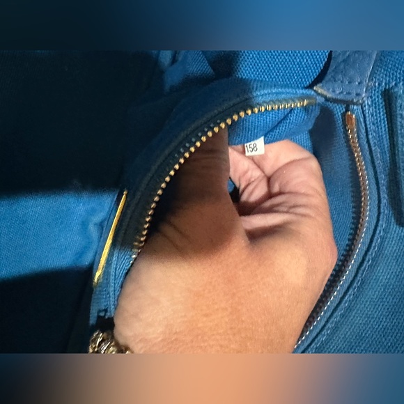 Blue Prada Canapa Large Tote - Picture 15 of 16